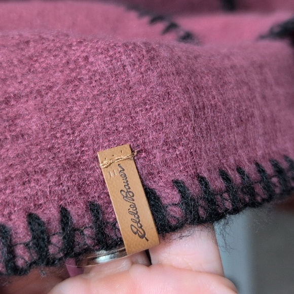 Eddie Bauer Color Block Plaid Inspired Oversize Wrap Wearable Blanket Soft Shawl - Picture 2 of 8